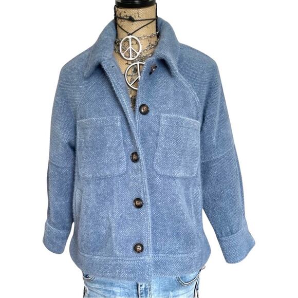 Anthropologie - Greylin Charley blue Cozy Shirt Jacket/Shacket - SIZE SMALL - Picture 2 of 16